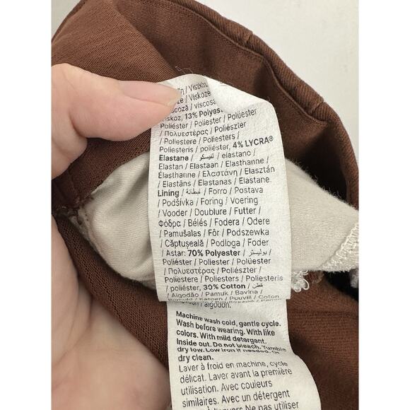 SPANX Stretch Twill Wide Leg Cropped High Rise Pants in Hickory Women's Size XL - Picture 6 of 6